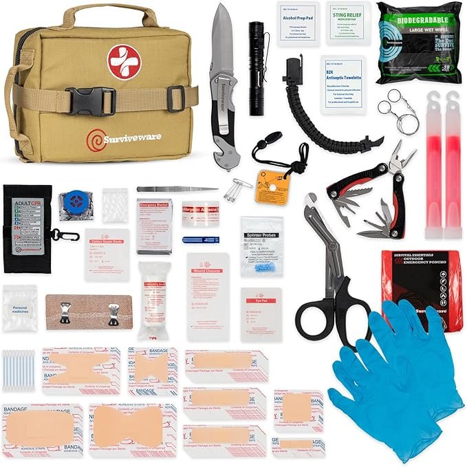Surviveware Kit de primeros auxilios de supervivencia de primera calidad